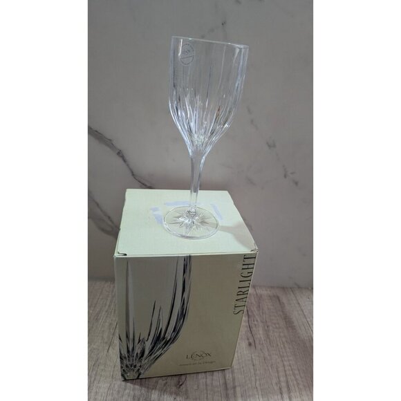 Lenox Starlight Crystal Wine water goblet Glasses Set Of 4 in box  10oz - Picture 3 of 10